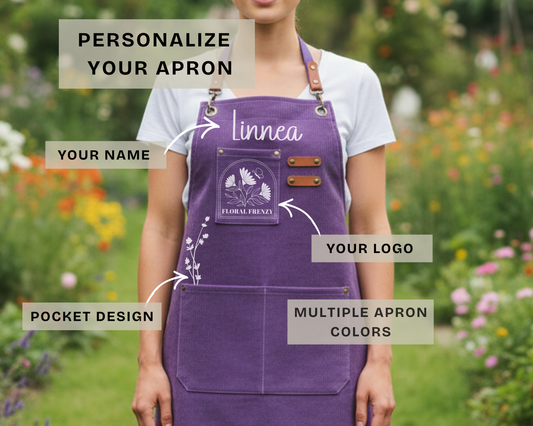 Personalized Gardening Apron with Pockets for Women