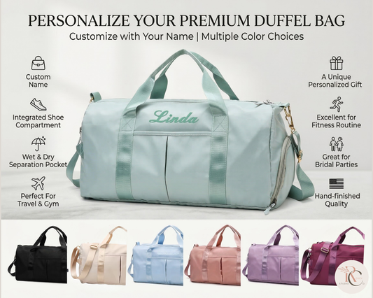 Custom Overnighter Bag Monogrammed Weekend Travel Tote