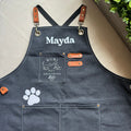 Personalized dog groomer apron uniform with pockets for pet salons