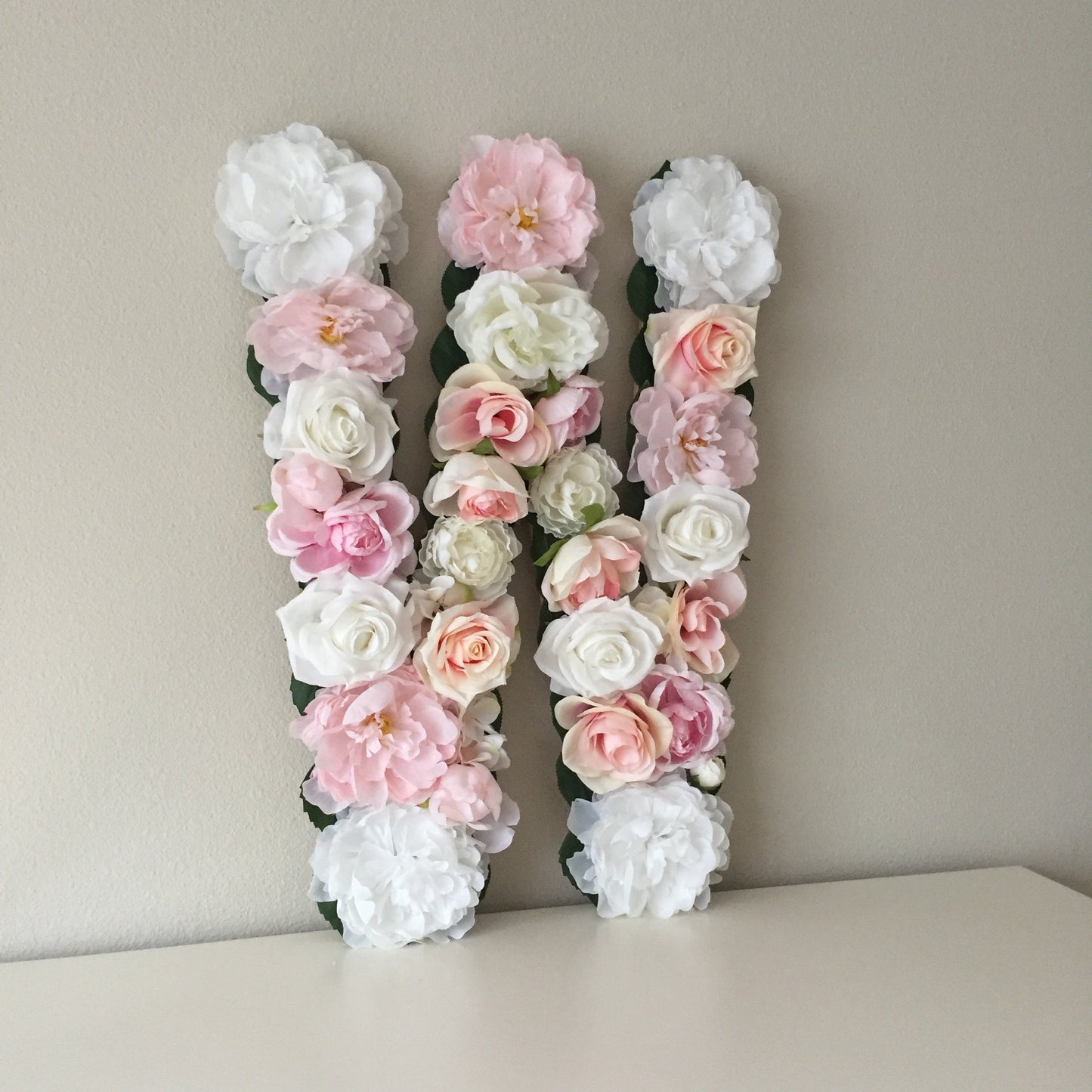 Floral letter flower letter nursery decor blush
