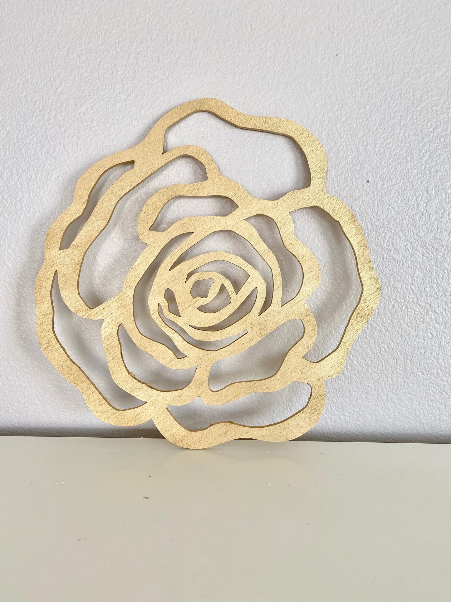 Wood flower cutout home office wall decor