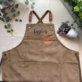 Custom gardening apron with pockets personalized gift for gardeners