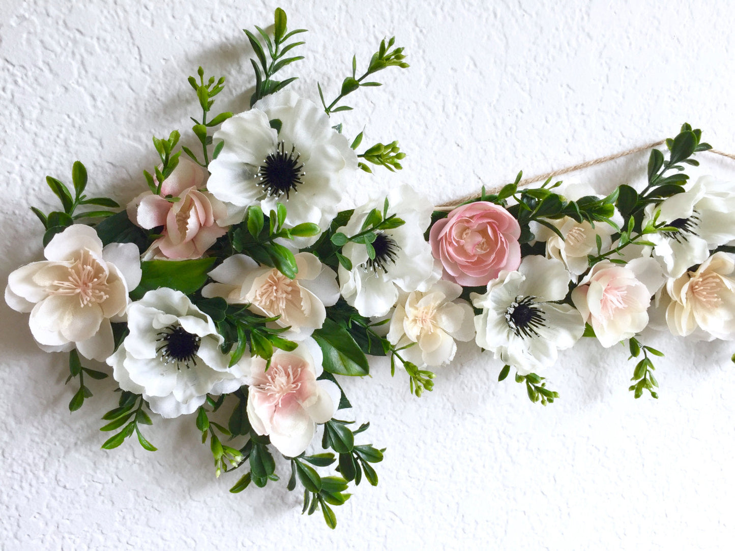 Handmade flower arrow wall hanging silk flowers