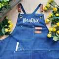 Manicurist apron with pockets canvas professional nail decor for salons