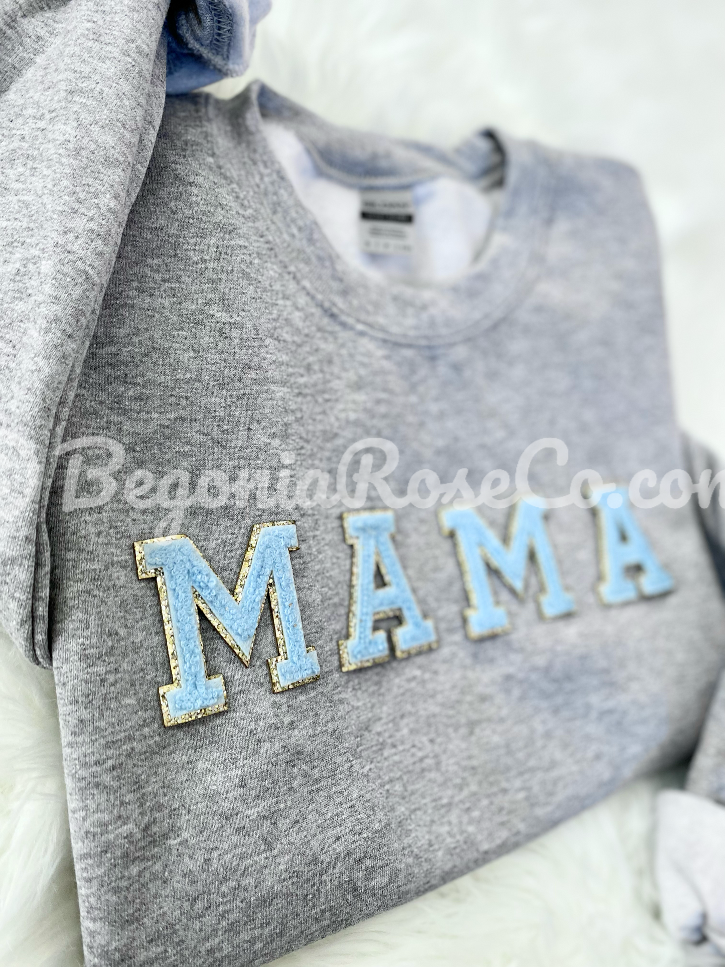 Chenille MAMA Patch Crewneck Sweatshirt