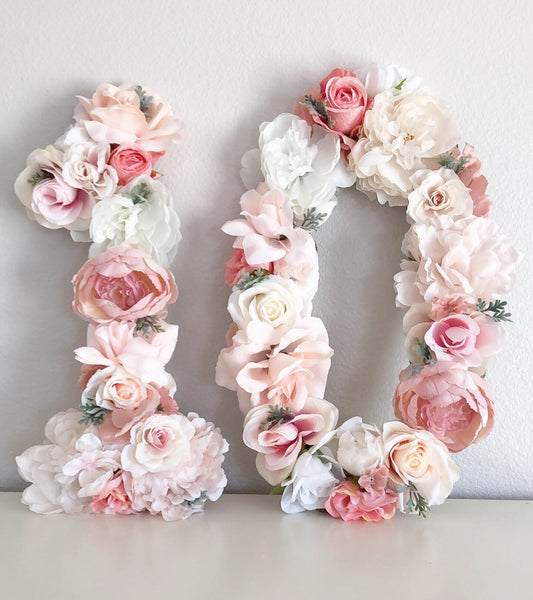 tenth birthday decor 10th birthday decor girl birthday decor floral number flower number