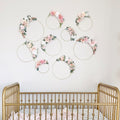 Floral Hoop Wreath, Nursery Floral Wreath, Nursery Wall Decor Girl, Photo Prop Wreath, Baby Shower Wreath Girl Nursery, Farmhouse Decor
