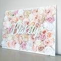 Personalized birthday backdrop flower wall name sign floral display
