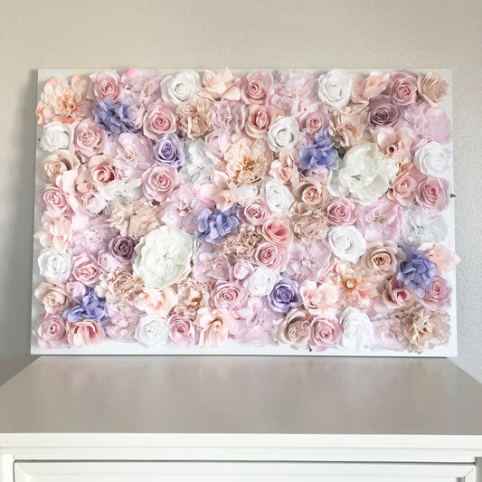 3D floral wall panel blush floral wedding backdrop sign
