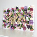 Lavender flower wall name sign custom 3D floral nursery backdrop