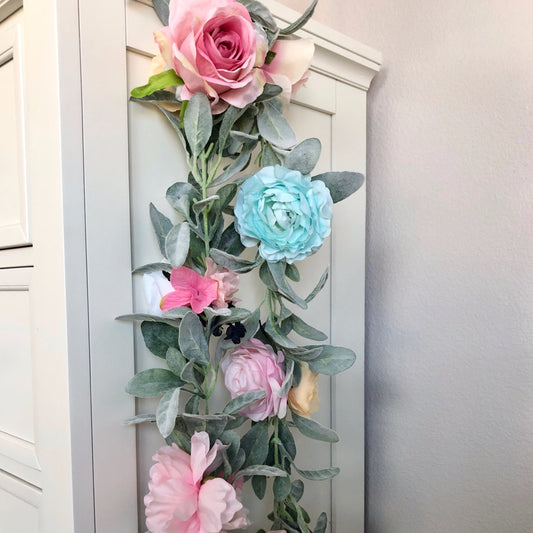 rainbow garland rainbow baby decor girl nursery decor girl garland decor