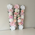 Personalized floral letter on wood base blush nursery decor