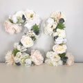 White and gold birthday floral number sign faux silk flower photo prop