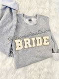 BRIDE patch crewneck sweatshirt in black - bachelorette party sweatshirt gift
