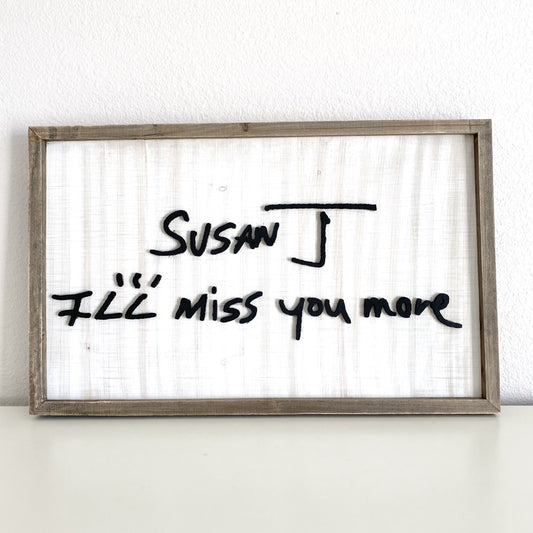 Personalized Handwriting Sign - large rectangle laser cut wood keepsake gift
