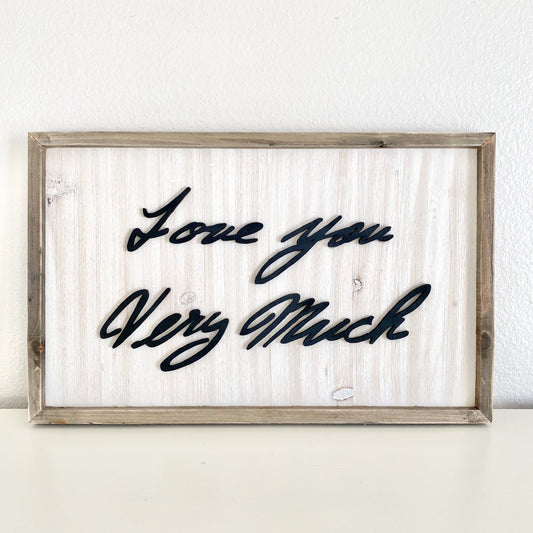 Custom handwriting wood sign framed - personalized wall art memorial gift