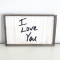 Personalized Handwriting Sign circular wood frame with raised laser cut lettering - memorial keepsake gift