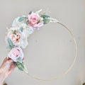 Floral Hoop Wreath, Nursery Floral Wreath, Nursery Wall Decor Girl, Photo Prop Wreath, Baby Shower Wreath Girl Nursery, Farmhouse Decor