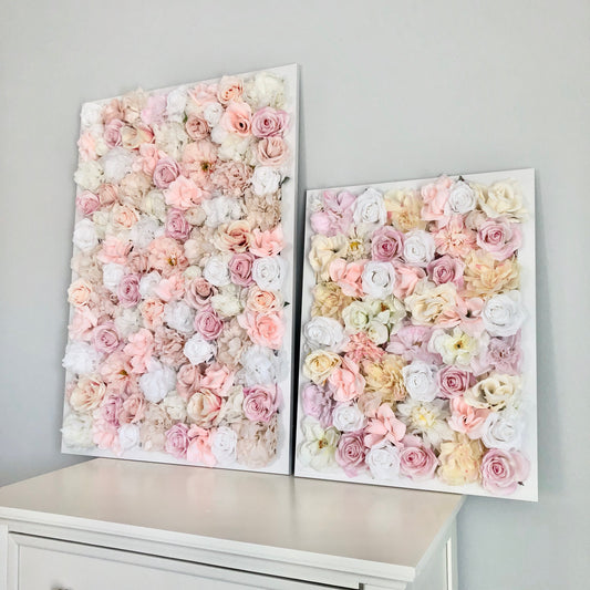 Custom floral wall backdrop for baby shower and bridal shower events