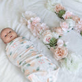 Floral backdrop letter blush bloom wedding wall art display
