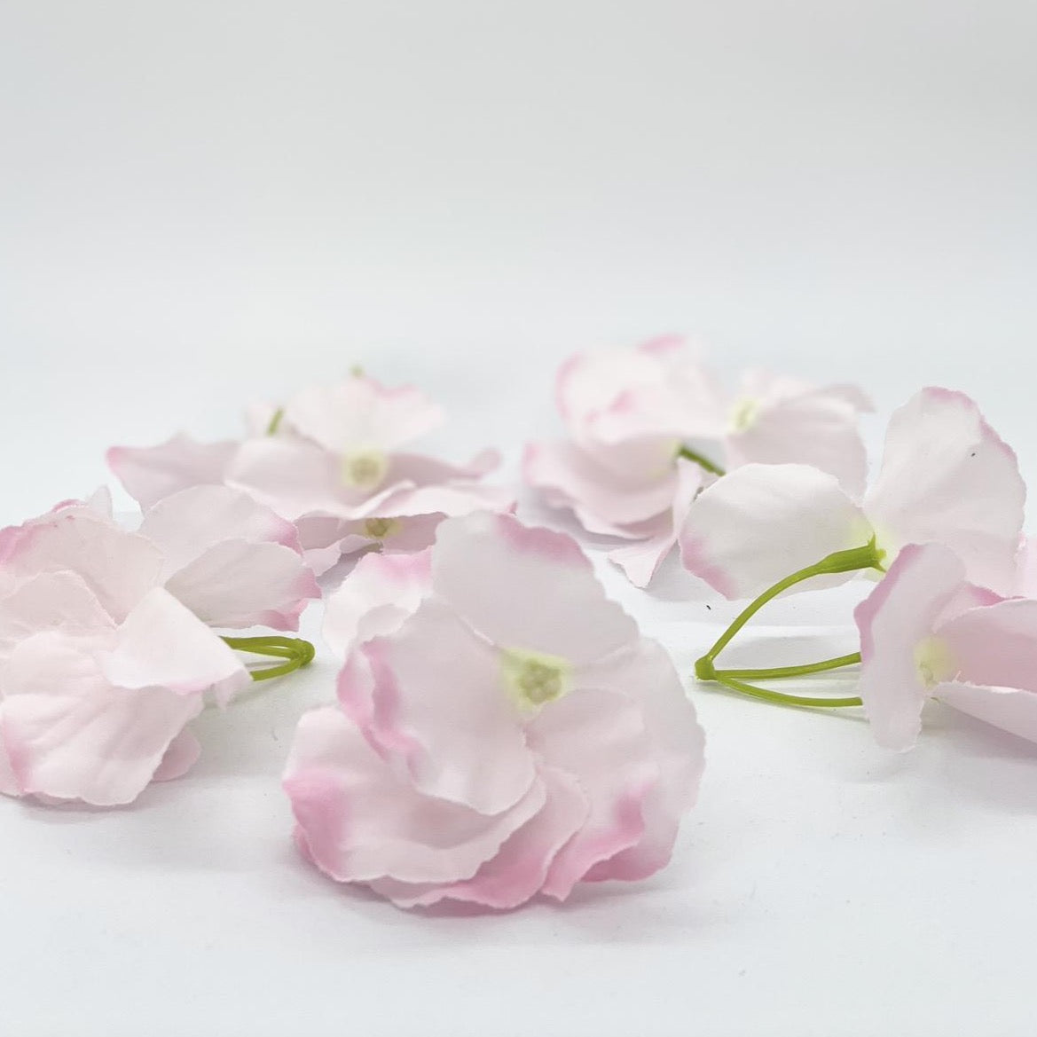 Light Blush Pink Hydrangea Flowers Set of 5 Hydrangea Clusters Flower Party Decor Floral Party Decor Wedding Hydrangea for Flower Crown