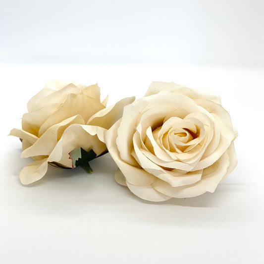 3.5" Artificial Gold Rose Flower Gold Artificial Rose Head Matte Gold Artificial Flowers Beige Flowers Flower Crown Gold Wedding Decor