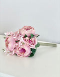 Pink peony bouquet 15 inches tall faux flowers for weddings and baby showers