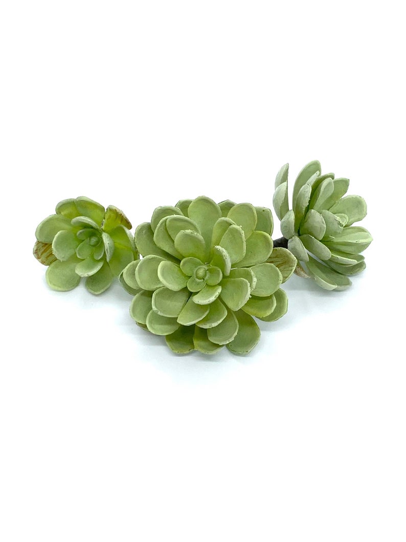 Light green artificial hen and chick succulent in three sizes for crafts