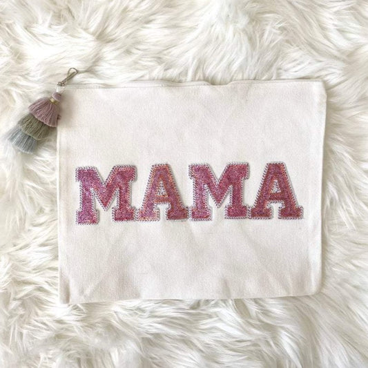 Large 9" x 11" MAMA Diaper Bag Organizer New Mom Gift Baby Shower Gift Girl Mom Life MAMA Life Large Zip Pouch Travel Bag Cosmetic Bag