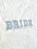 BRIDE chenille letter patches color guide bridal shower sew-on iron-on set