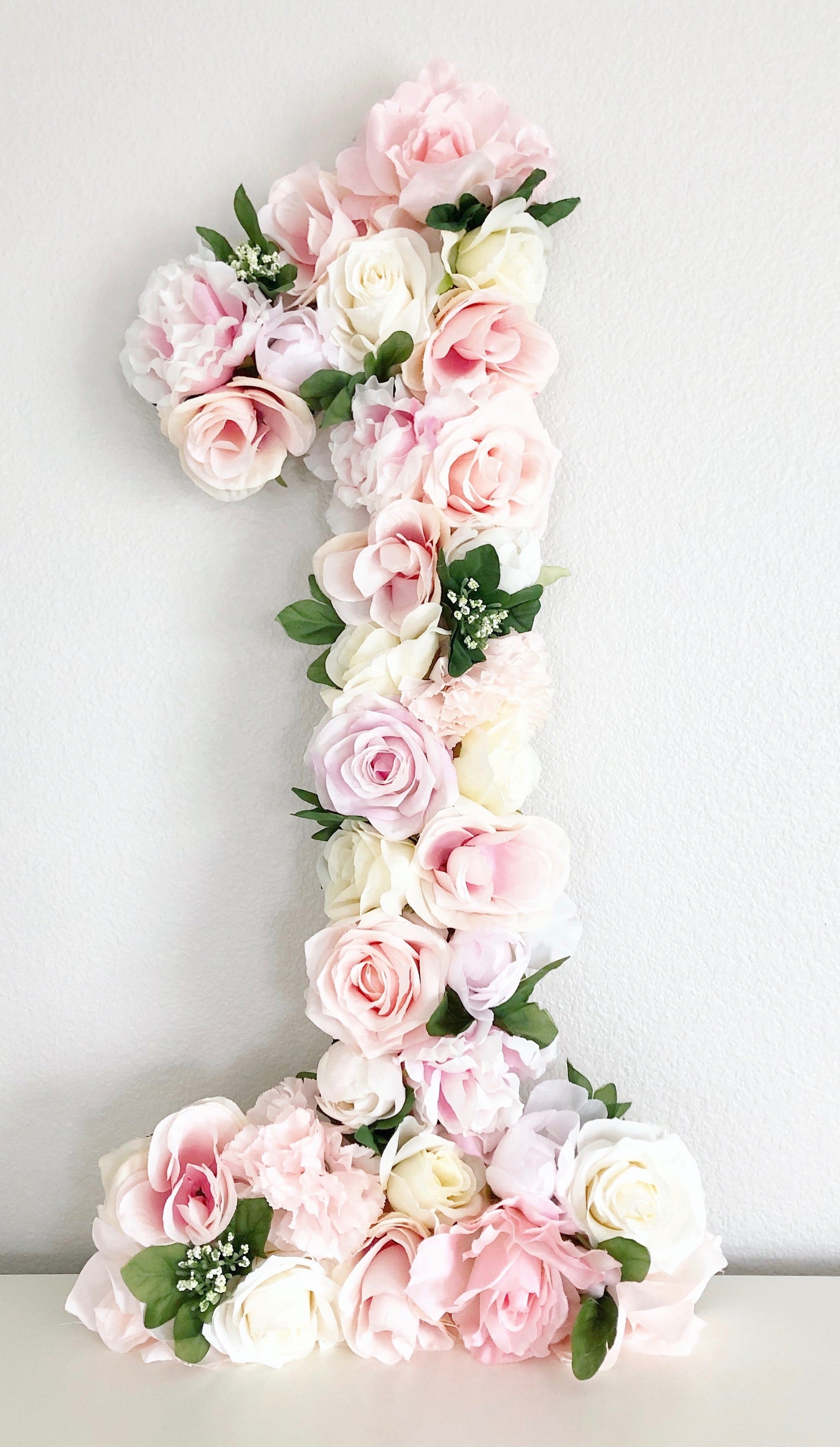 Wedding floral number boho faux flower photo