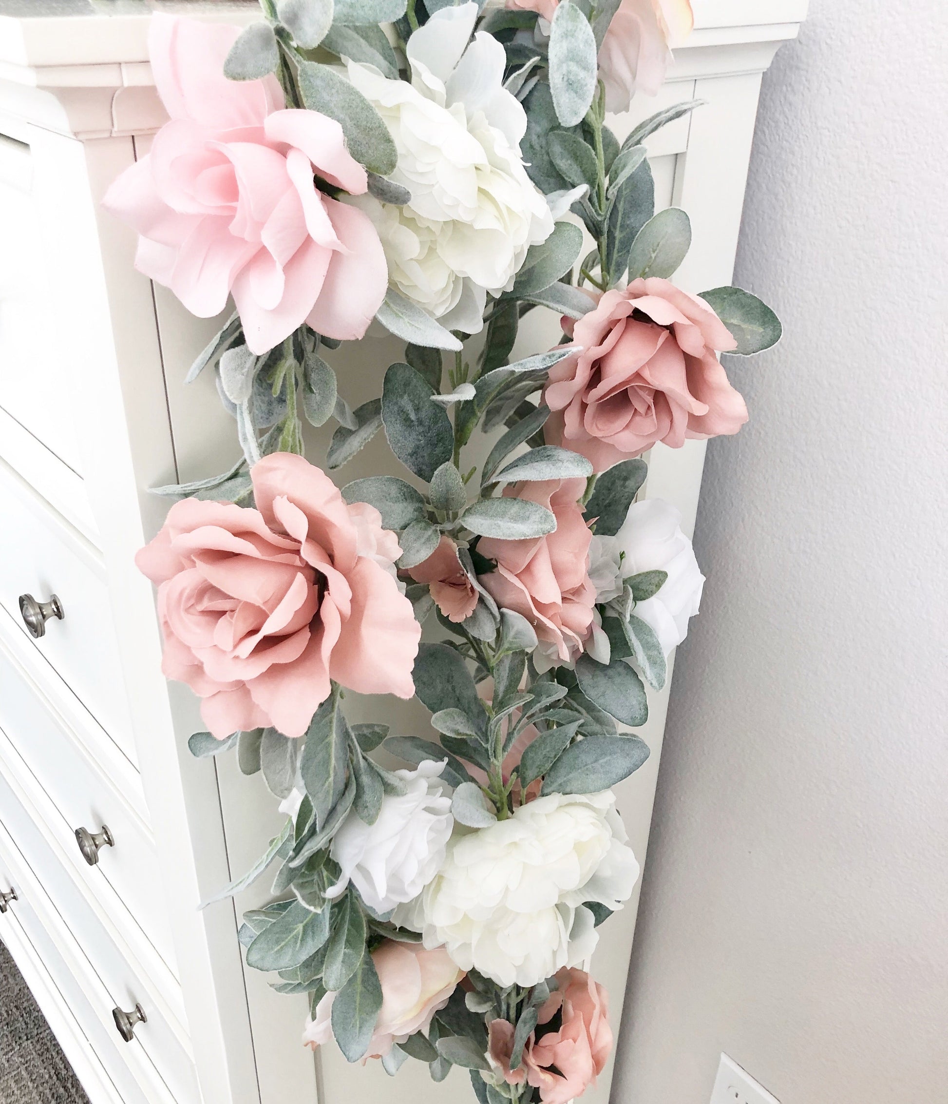 Dusty pink bridal shower custom garland