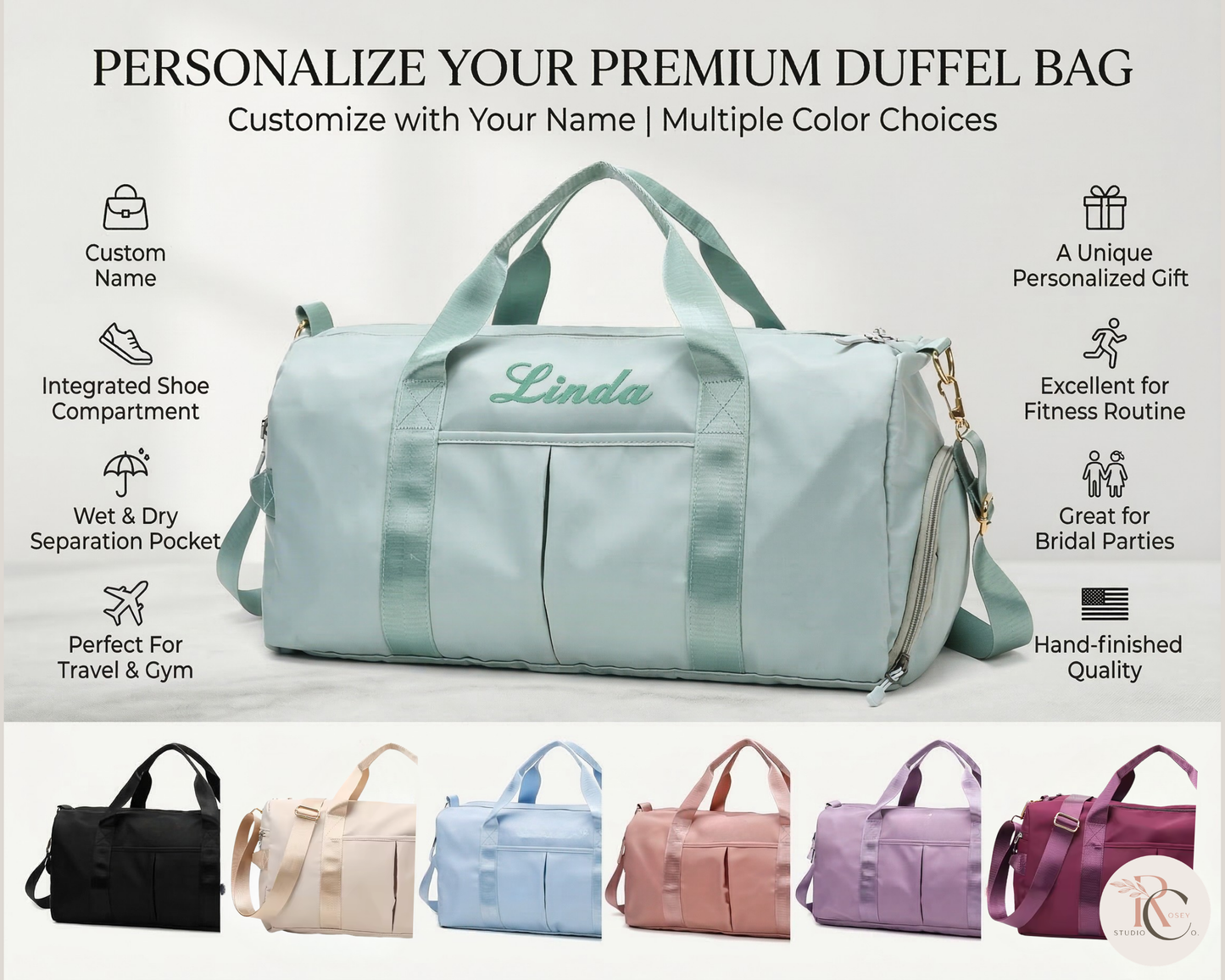 Monogrammed Sports Duffel Personalized Gym & Travel Bag