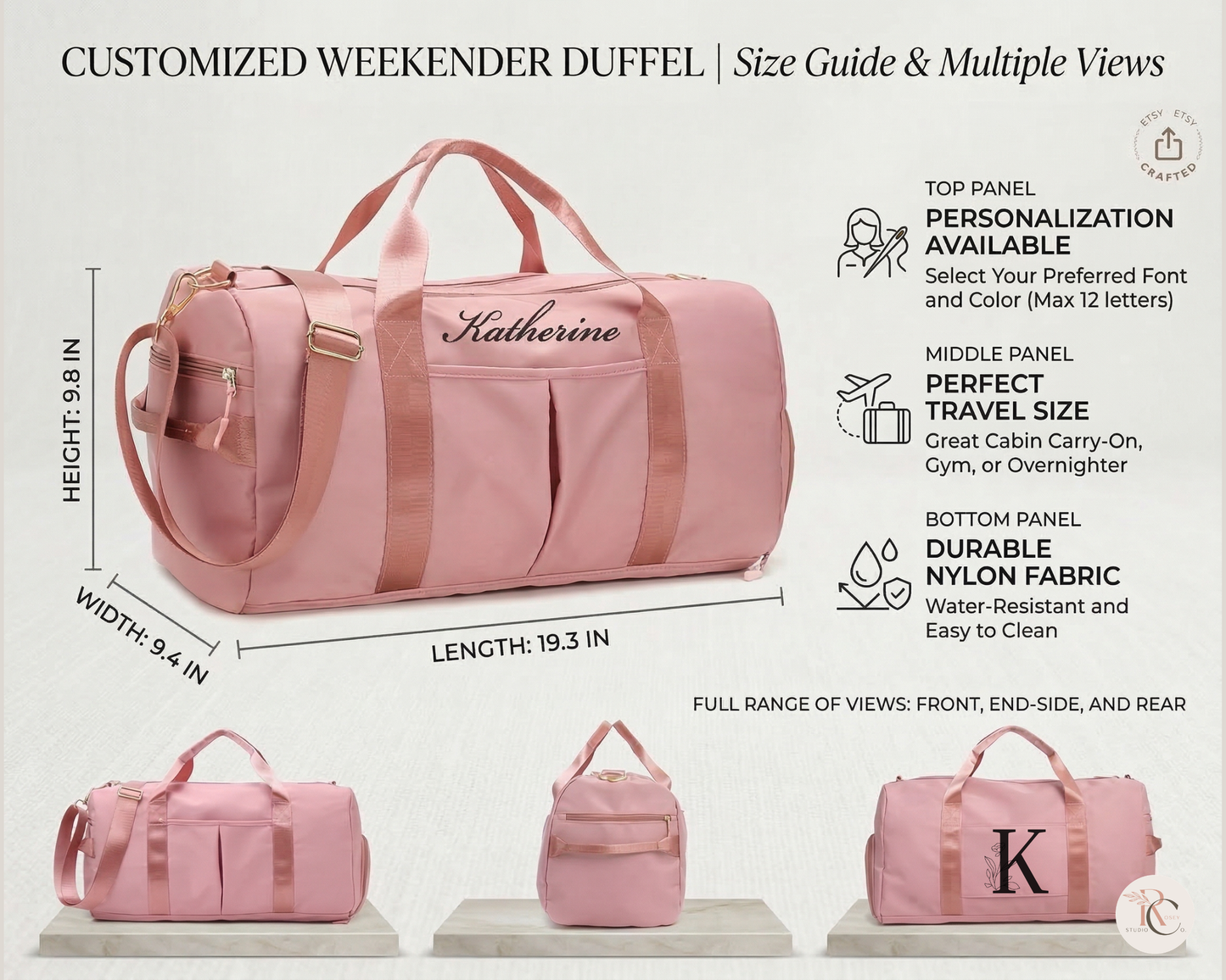 Monogrammed Sports Duffel Personalized Gym & Travel Bag
