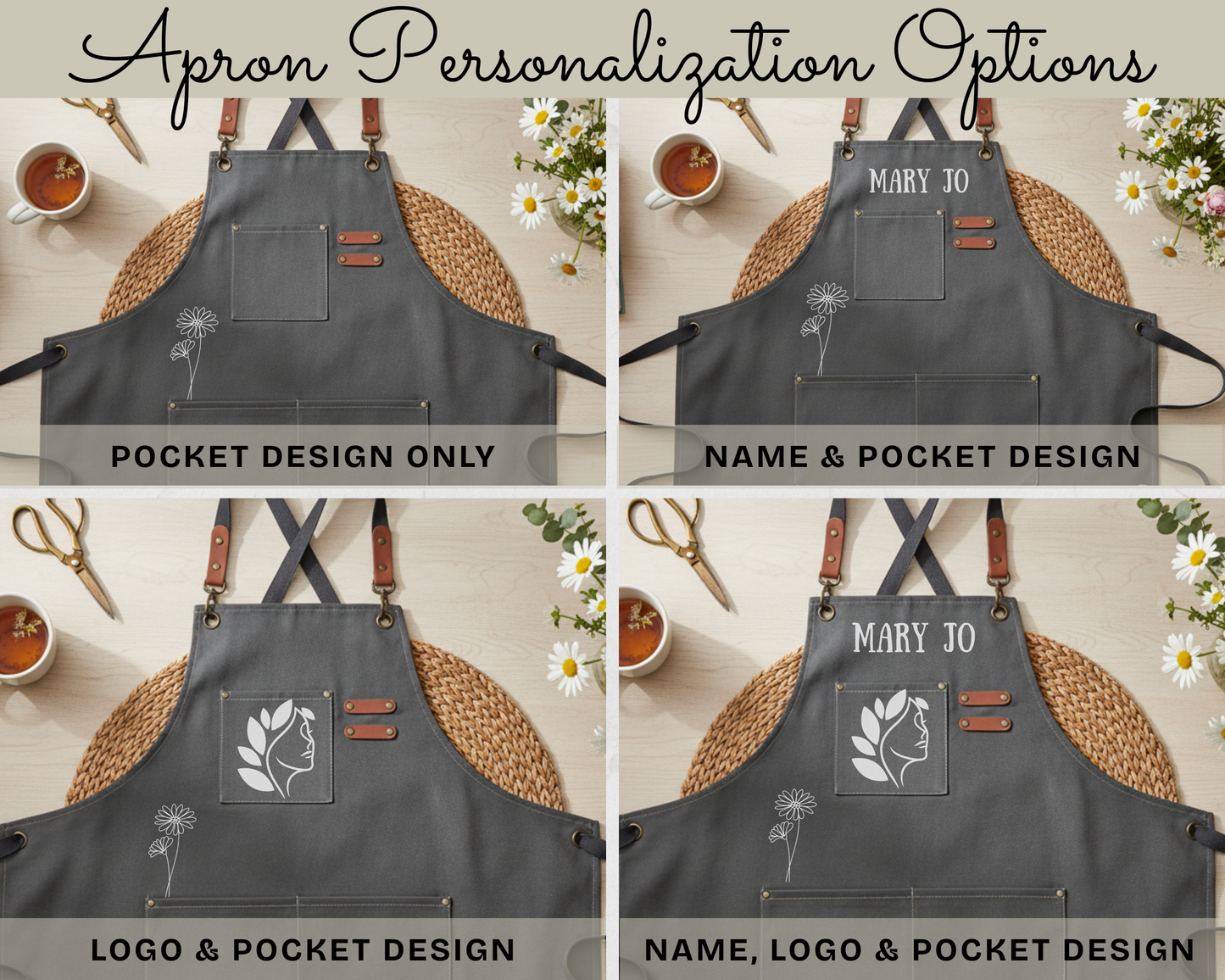 Canvas Gardening Apron Personalized Tool Organizer