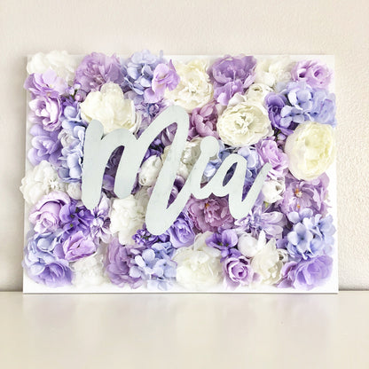 Large Personalized Flower Wall with Name Sign for Event Decor Bridal Shower