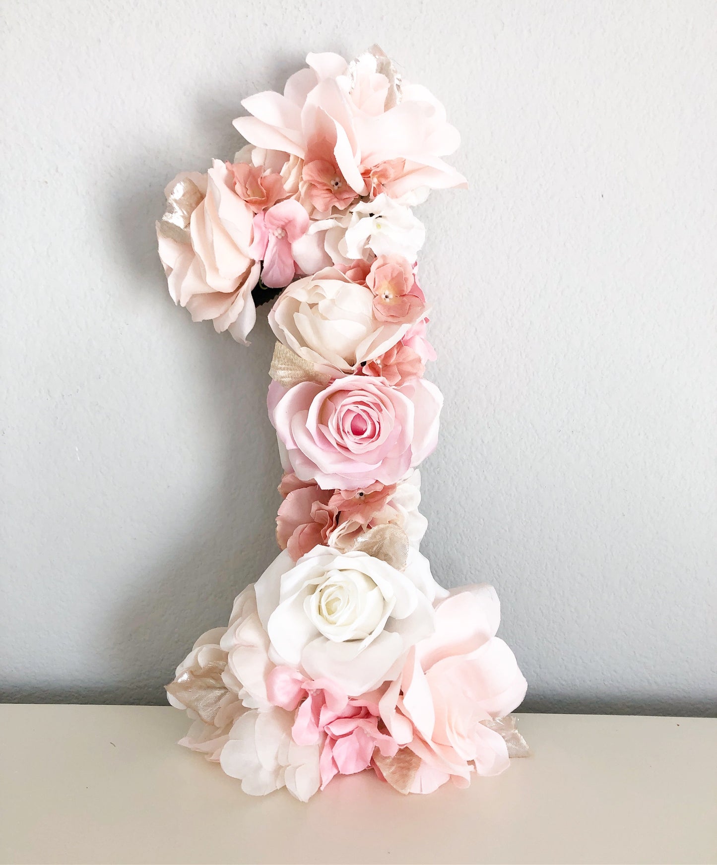 Floral number birthday faux flower girl photo shoot