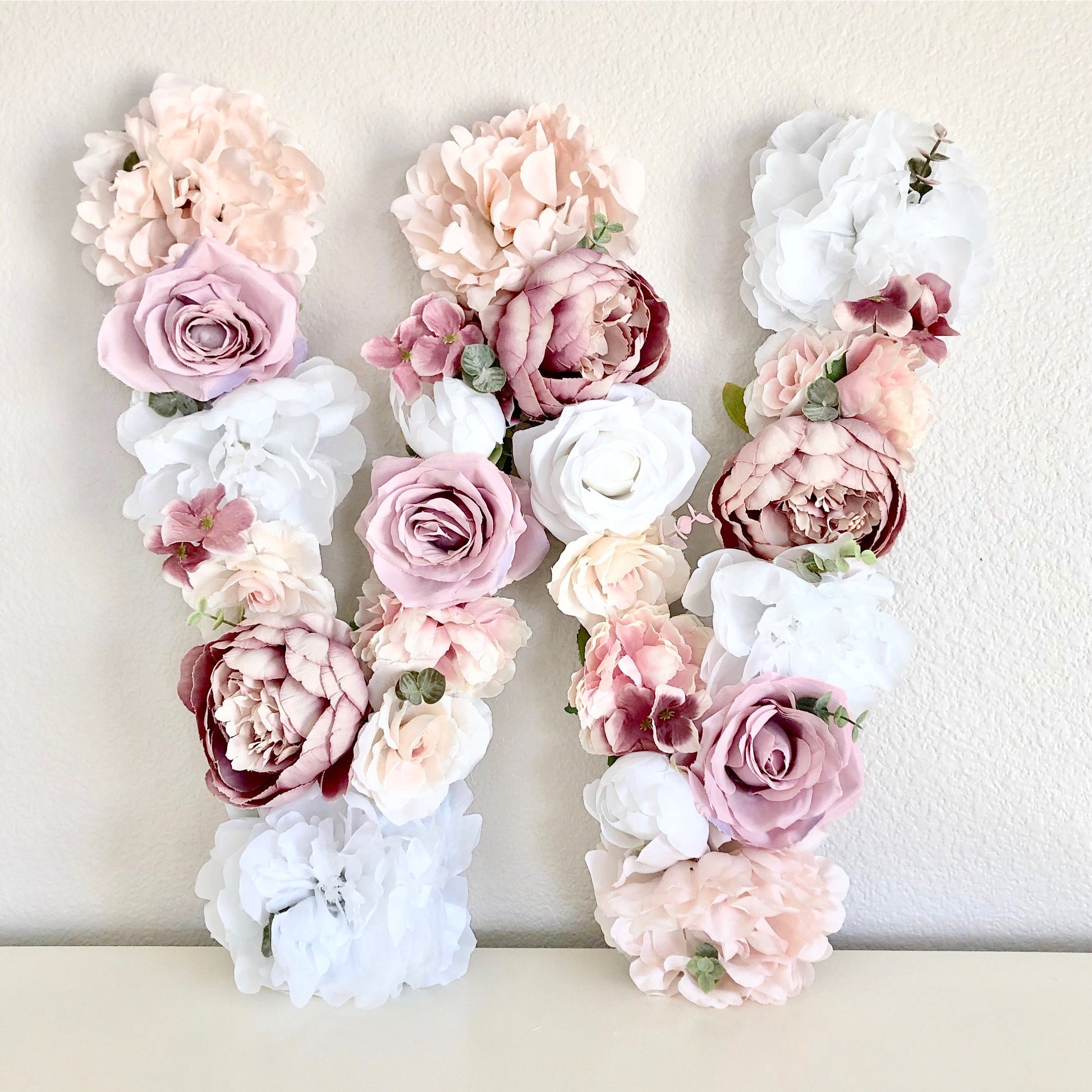 Custom floral letter decor purple nursery mauve