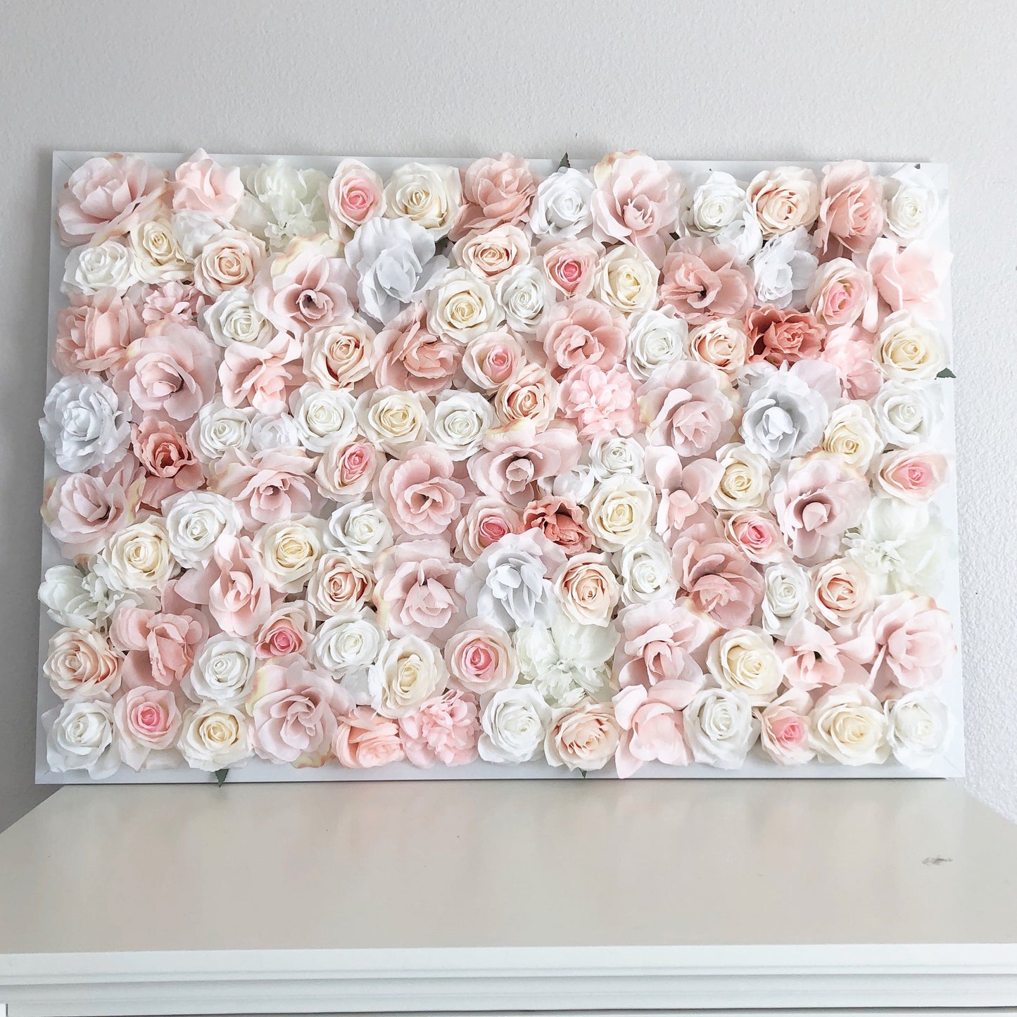 Blush pink luxe 3D flower wall wedding backdrop