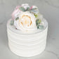 Garden inspired cake topper with silk flowers