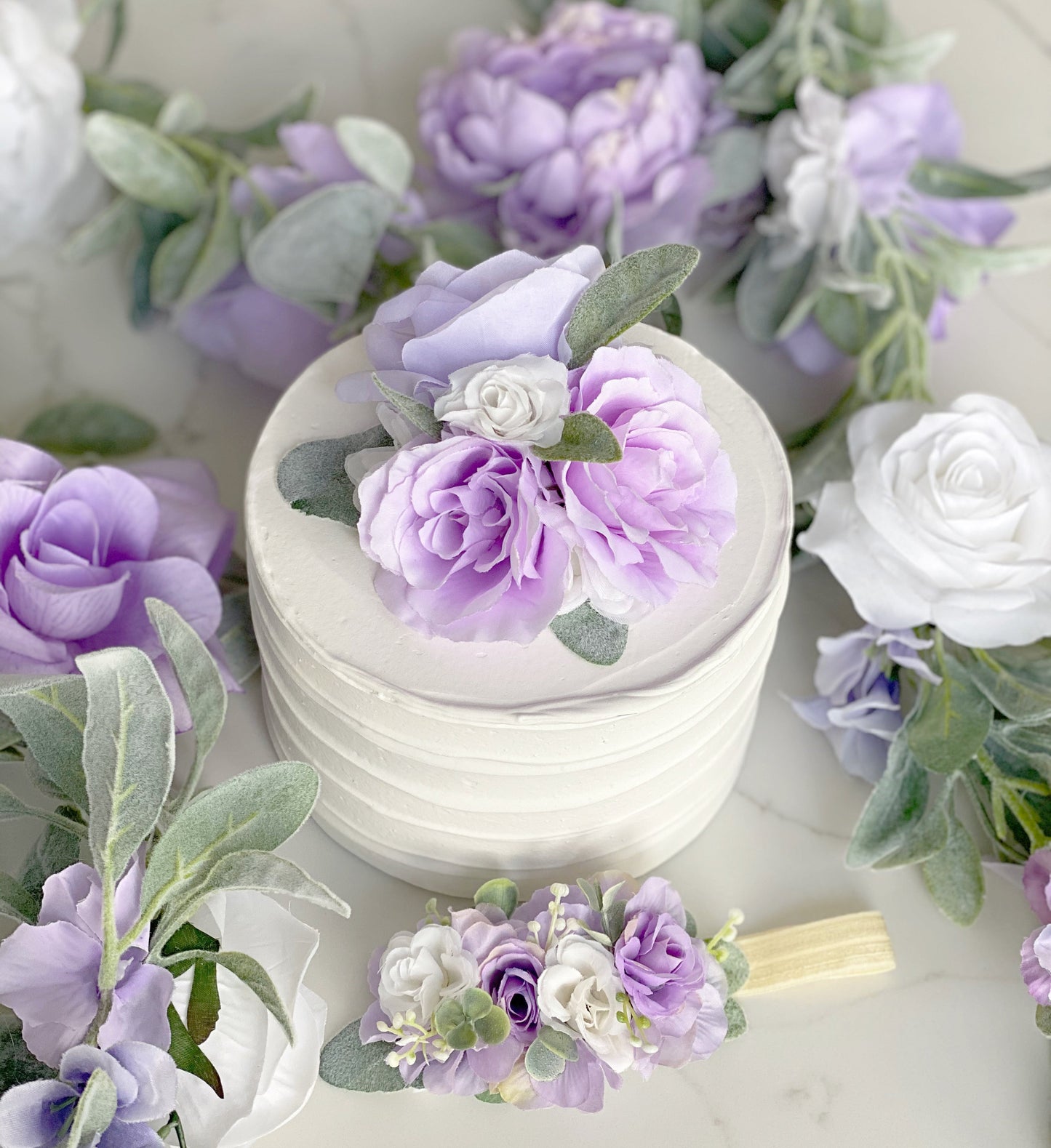 Flower cake topper for girl birthday party