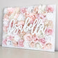 Blush flower wall name sign baby shower nursery decor backdrop