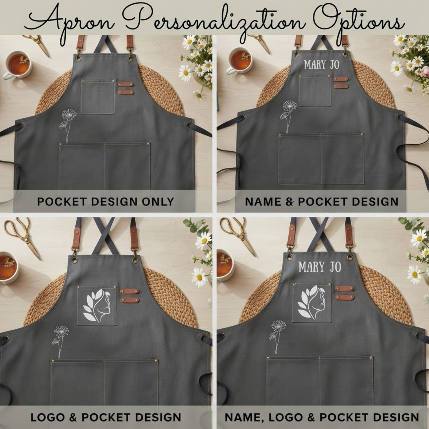 Canvas Gardening Apron Personalized Tool Organizer