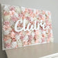 Custom 3D floral wall with name sign reception backdrop