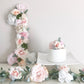First birthday cake topper silk floral decor