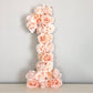 Blush peach floral number faux flower birthday