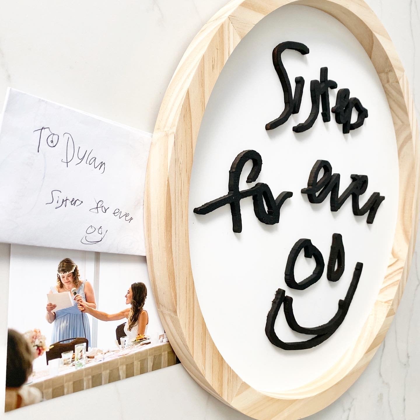 Personalized actual handwriting wood sign