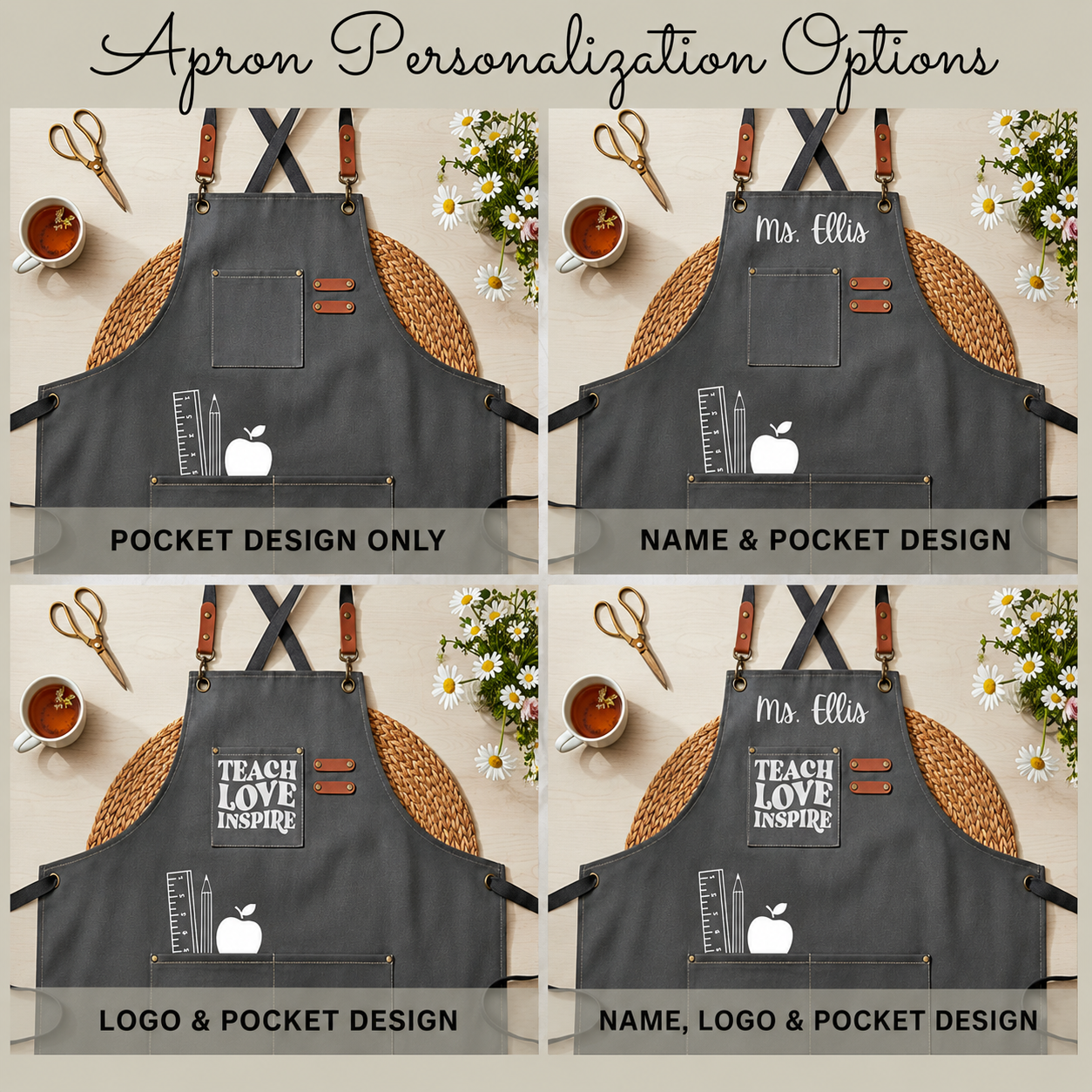 Personalized Teacher Apron Custom Classroom Tool Smock