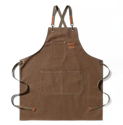 Custom Cotton Canvas Apron for Gardener Apparel with Pockets Gift Idea