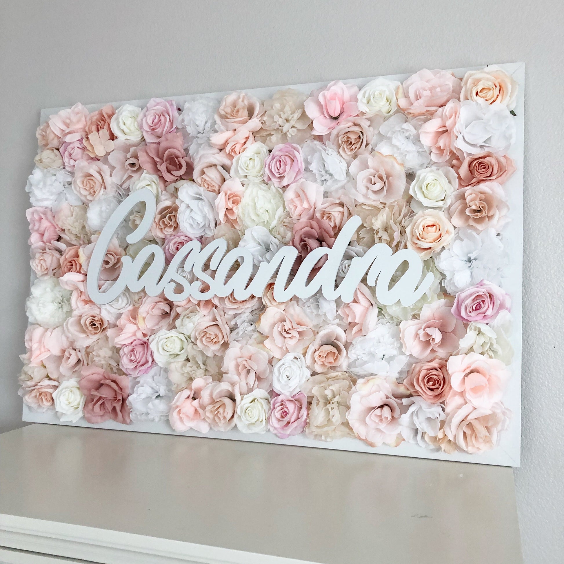 Baby floral wall personalized name sign nursery wall art